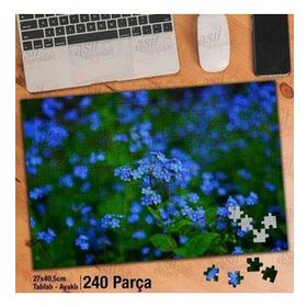 Asil Hobi Beni Unutma Çiçeği-Mavi Çiçek-Kır Yapboz-Ayak Destekli Çerçeveli 240 Parça Puzzle