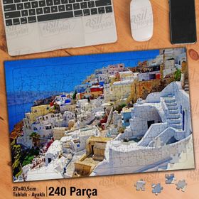 Asil Hobi Beyaz Evler-Taş Yapı-Mimari Yapboz-Ayak Destekli Çerçeveli 240 Parça Puzzle