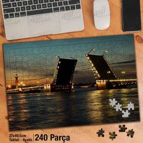 Asil Hobi Beyaz Geceler St Petersburg Rusya-Köprü Yapboz-Ayak Destekli Çerçeveli 240 Parça Puzzle