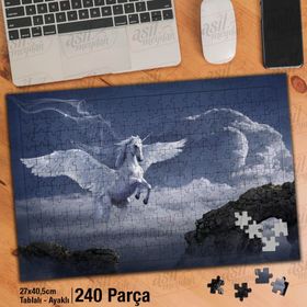 Asil Hobi Beyaz Kanatlı At-Pegasus-Taşlar Yapboz-Ayak Destekli Çerçeveli 240 Parça Puzzle