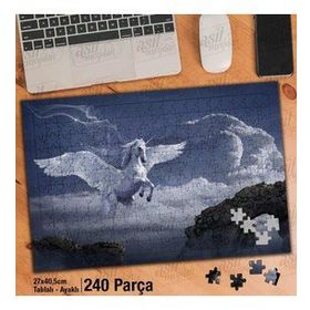 Asil Hobi Beyaz Kanatlı At-Pegasus-Taşlar Yapboz-Ayak Destekli Çerçeveli 240 Parça Puzzle