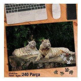 Asil Hobi Beyaz Kaplan-Afrika-Tropikal Orman Yapboz-Ayak Destekli Çerçeveli 240 Parça Puzzle