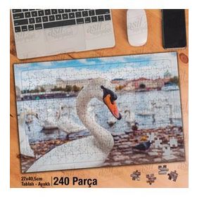 Asil Hobi Beyaz Kuğu-Sahil Kenarı-Kuş-Doğa-Manzara-Yapboz-Ayak Destekli 240 Parça Puzzle
