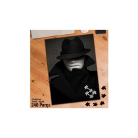 Asil Hobi Beyaz Maskeli Adam-Siyah Şapka-Gizemli Yapboz-Ayak Destekli Çerçeveli 240 Parça Puzzle