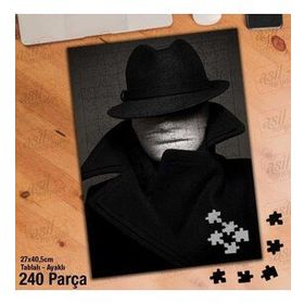 Asil Hobi Beyaz Maskeli Adam-Siyah Şapka-Gizemli Yapboz-Ayak Destekli Çerçeveli 240 Parça Puzzle