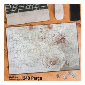Asil Hobi Beyaz Orkide-Zarif-Çiçek-Bitki Yapboz-Ayak Destekli Çerçeveli 240 Parça Puzzle