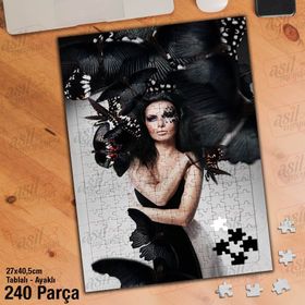 Asil Hobi Beyaz Zemin ÜZerinde Kadın-Moda Yapboz-Ayak Destekli Çerçeveli 240 Parça Puzzle