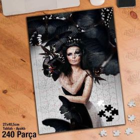 Asil Hobi Beyaz Zemin ÜZerinde Kadın-Moda Yapboz-Ayak Destekli Çerçeveli 240 Parça Puzzle