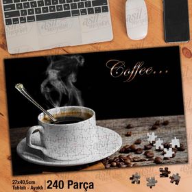 Asil Hobi Bir Fincan Kahve-Coffee Yapboz-Ayak Destekli Çerçeveli 240 Parça Puzzle