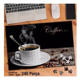 Asil Hobi Bir Fincan Kahve-Coffee Yapboz-Ayak Destekli Çerçeveli 240 Parça Puzzle