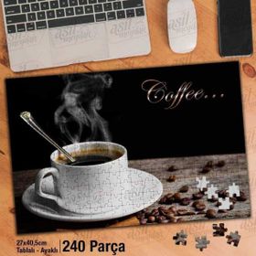 Asil Hobi Bir Fincan Kahve-Coffee Yapboz-Ayak Destekli Çerçeveli 240 Parça Puzzle