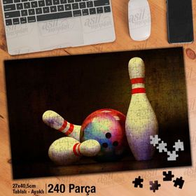 Asil Hobi Bowling-Kuka-Top-Oyun-Spor-Yapboz-Ayak Destekli 240 Parça Puzzle