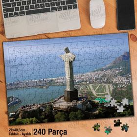 Asil Hobi Brezilya-İsa'nın Havadan Görünümü Yapboz-Ayak Destekli Çerçeveli 240 Parça Puzzle