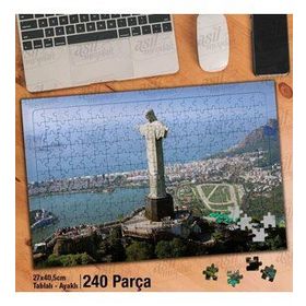 Asil Hobi Brezilya-İsa'nın Havadan Görünümü Yapboz-Ayak Destekli Çerçeveli 240 Parça Puzzle