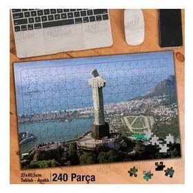 Asil Hobi Brezilya-İsa'nın Havadan Görünümü Yapboz-Ayak Destekli Çerçeveli 240 Parça Puzzle