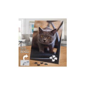 Asil Hobi British Shorthair-Sevimli Kedi-Hayvan Yapboz-Ayak Destekli Çerçeveli 240 Parça Puzzle