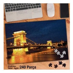 Asil Hobi Budapeşte-Zincir Köprüsü Ve Buda Kalesi Yapboz-Ayak Destekli Çerçeveli 240 Parça Puzzle