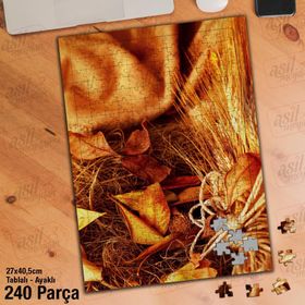 Asil Hobi Buğday-Sonbahar-Tarım-Başak Yapboz-Ayak Destekli Çerçeveli 240 Parça Puzzle