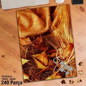 Asil Hobi Buğday-Sonbahar-Tarım-Başak Yapboz-Ayak Destekli Çerçeveli 240 Parça Puzzle