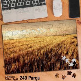 Asil Hobi Buğday-Tarla-Bitki-Doğa Yapboz-Ayak Destekli Çerçeveli 240 Parça Puzzle