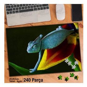 Asil Hobi Bukalemun-Amazon-Renk-Sürüngen Yapboz-Ayak Destekli Çerçeveli 240 Parça Puzzle