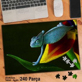 Asil Hobi Bukalemun-Sevimli Hayvan-Doğa Yapboz-Ayak Destekli 240 Parça Puzzle