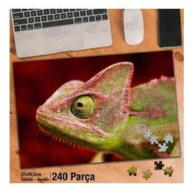 Asil Hobi Bukalemun-Sürüngen-Hayvan-Doğa Yapboz-Ayak Destekli Çerçeveli 240 Parça Puzzle