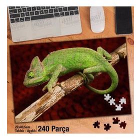 Asil Hobi Bukalemun-Vahşi Yaşam-Doğa-Hayvan Yapboz-Ayak Destekli Çerçeveli 240 Parça Puzzle