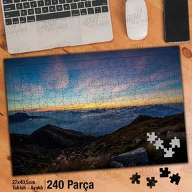 Asil Hobi Bulutlar-Sarp Kayalıklar-Gökyüzü Yapboz-Ayak Destekli Çerçeveli 240 Parça Puzzle