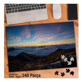 Asil Hobi Bulutlar-Sarp Kayalıklar-Gökyüzü Yapboz-Ayak Destekli Çerçeveli 240 Parça Puzzle