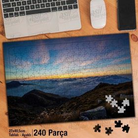 Asil Hobi Bulutlar-Sarp Kayalıklar-Gökyüzü Yapboz-Ayak Destekli Çerçeveli 240 Parça Puzzle