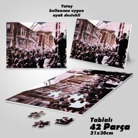Asil Hobi Bursa Nutku-Mustafa Kemal Atatürk-Yapboz-Ayak Destekli Çerçeveli 42 Parça Puzzle