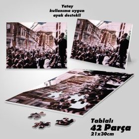 Asil Hobi Bursa Nutku-Mustafa Kemal Atatürk-Yapboz-Ayak Destekli Çerçeveli 42 Parça Puzzle