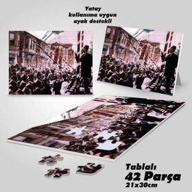 Asil Hobi Bursa Nutku-Mustafa Kemal Atatürk-Yapboz-Ayak Destekli Çerçeveli 42 Parça Puzzle