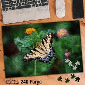 Asil Hobi Butterfly-Kelebek-Yaz-Doğa-Çiçek Yapboz-Ayak Destekli Çerçeveli 240 Parça Puzzle