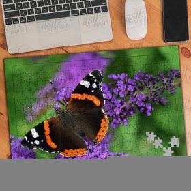 Asil Hobi Butterfly-Mor Sümbül-Çiçek-Kelebek Yapboz-Ayak Destekli Çerçeveli 240 Parça Puzzle