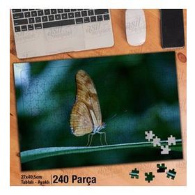 Asil Hobi Butterfly-Tüm Detaylarıyla Kelebek Yapboz-Ayak Destekli Çerçeveli 240 Parça Puzzle