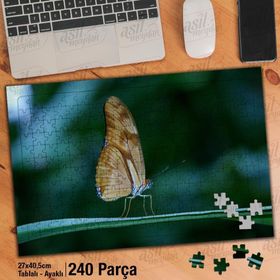 Asil Hobi Butterfly-Tüm Detaylarıyla Kelebek Yapboz-Ayak Destekli Çerçeveli 240 Parça Puzzle