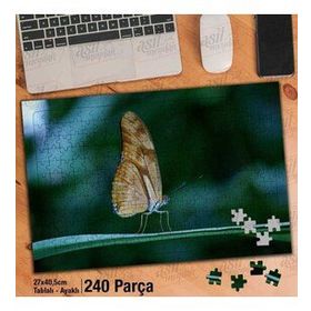Asil Hobi Butterfly-Tüm Detaylarıyla Kelebek Yapboz-Ayak Destekli Çerçeveli 240 Parça Puzzle