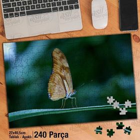 Asil Hobi Butterfly-Tüm Detaylarıyla Kelebek Yapboz-Ayak Destekli Çerçeveli 240 Parça Puzzle