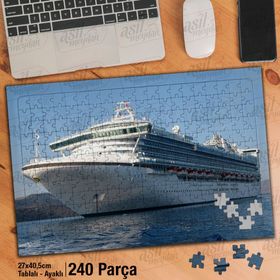 Asil Hobi Büyük Gemi-Deniz-Gezi-Manzara Yapboz-Ayak Destekli Çerçeveli 240 Parça Puzzle