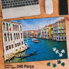 Asil Hobi Büyük Kanal-Venedik-İtalya-Kültür Yapboz-Ayak Destekli Çerçeveli 240 Parça Puzzle