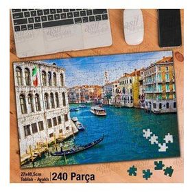 Asil Hobi Büyük Kanal-Venedik-İtalya-Kültür Yapboz-Ayak Destekli Çerçeveli 240 Parça Puzzle