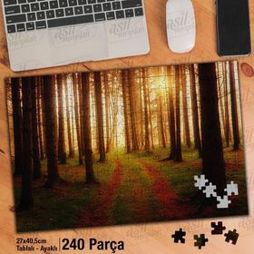 Asil Hobi Büyülü Orman-Sis-Gün Işığı-Ağaçlar Yapboz-Ayak Destekli Çerçeveli 240 Parça Puzzle