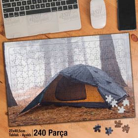 Asil Hobi Çadır-Sisli Orman-Doğa-Tatil Yapboz-Ayak Destekli Çerçeveli 240 Parça Puzzle