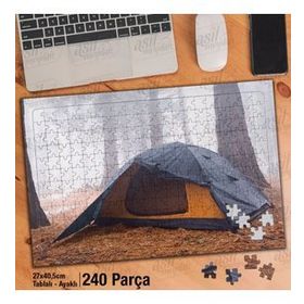 Asil Hobi Çadır-Sisli Orman-Doğa-Tatil Yapboz-Ayak Destekli Çerçeveli 240 Parça Puzzle