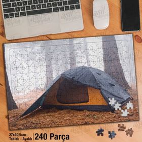 Asil Hobi Çadır-Sisli Orman-Doğa-Tatil Yapboz-Ayak Destekli Çerçeveli 240 Parça Puzzle