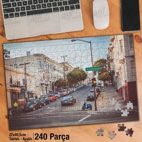 Asil Hobi California Sokak Kavşağı-Cadde-Mimari-Yapboz-Ayak Destekli 240 Parça Puzzle