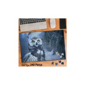 Asil Hobi Çam Ağacı-Sevimli Baykuş-Hayvan Yapboz-Ayak Destekli Çerçeveli 240 Parça Puzzle