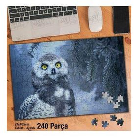 Asil Hobi Çam Ağacı-Sevimli Baykuş-Hayvan Yapboz-Ayak Destekli Çerçeveli 240 Parça Puzzle